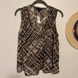 Banana Republic Abstract Black and Brown Blouse